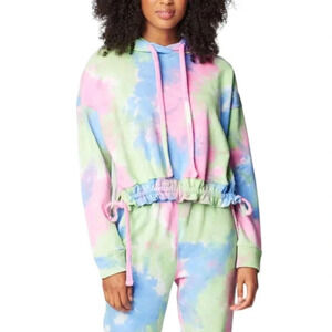 Blank NYC Tie Dye Cinched Tease Me Hooded Sweatshirt S